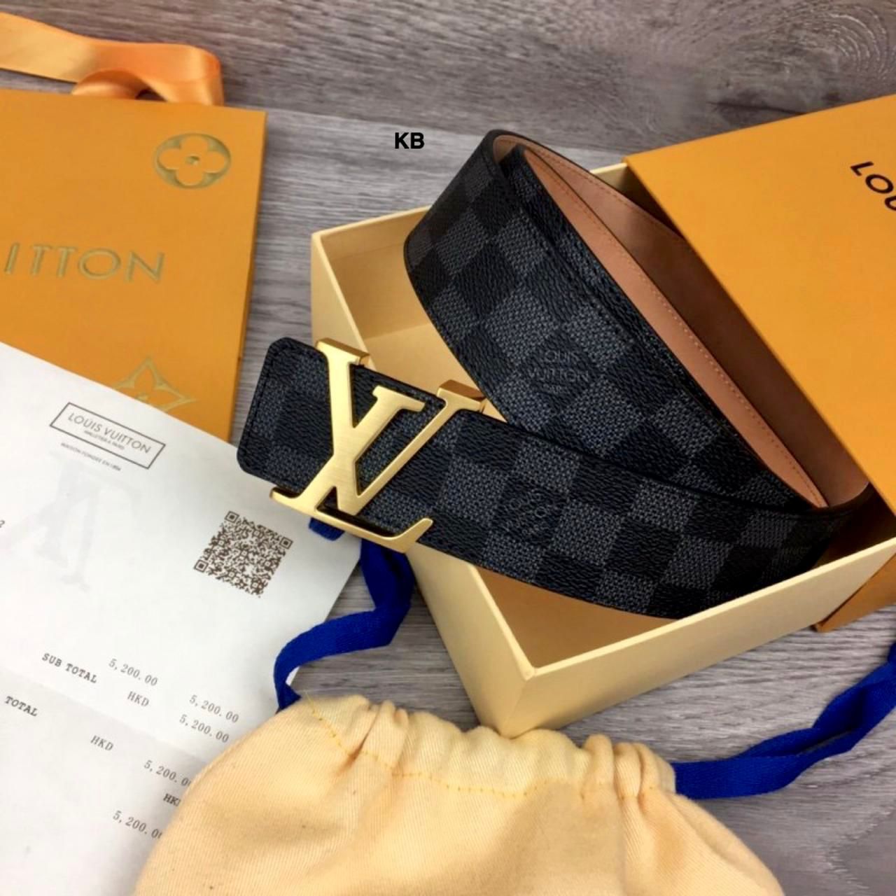 Louis Vuitton BLACK GRID BELT