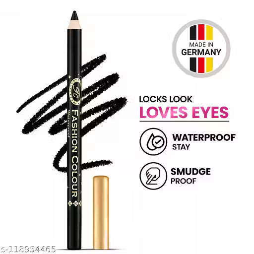 Fashion Colour Super Gliding Kajal | Kajal Black Waterproof Smudge Proof