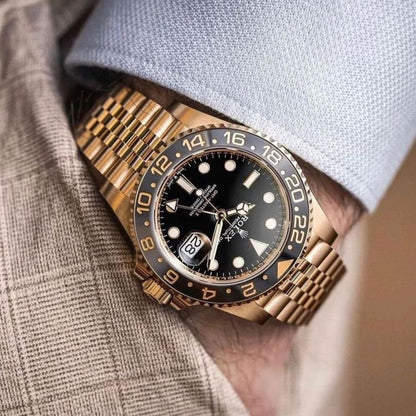 Luxury rlx GMT Mastar Yellow Gold Watch