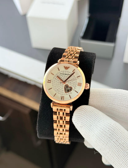Elegant Mechanical Watch with Skeleton Dial for Women