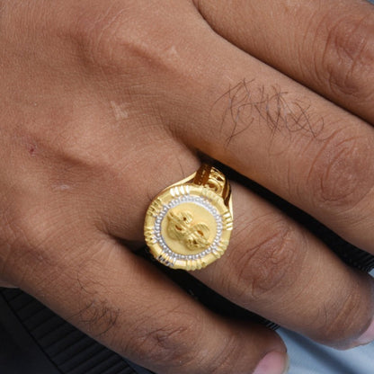 1 Gram Gold Plated Dollar Cool Design Superior Quality Ring for Men - Style B436 - AmazingBaba