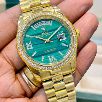 Luxury rlx Gold Diamond Men's watch