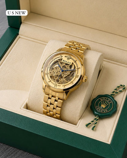 ROLEX Luxury Skeleton Automatic Stainless Steel