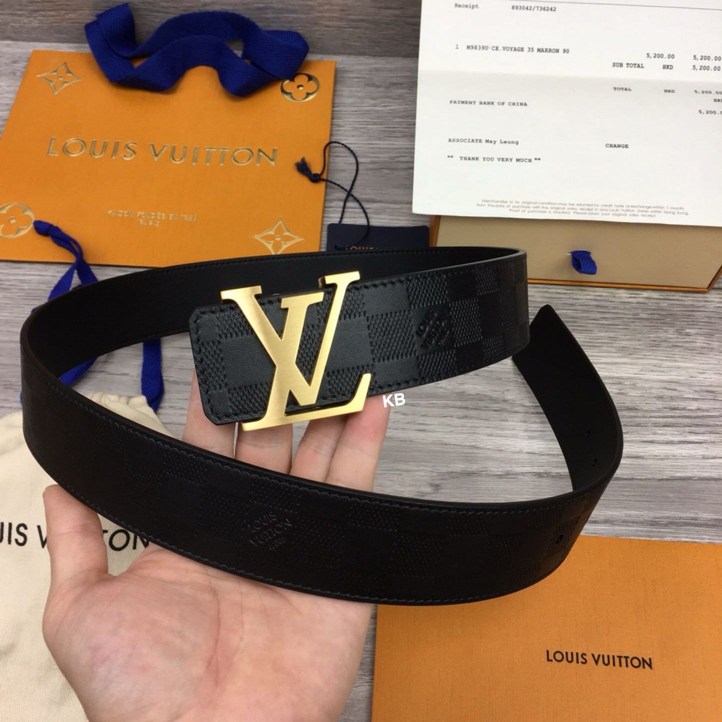 LOUIS VUITTON DAMIER INFINI INFINI BELT
