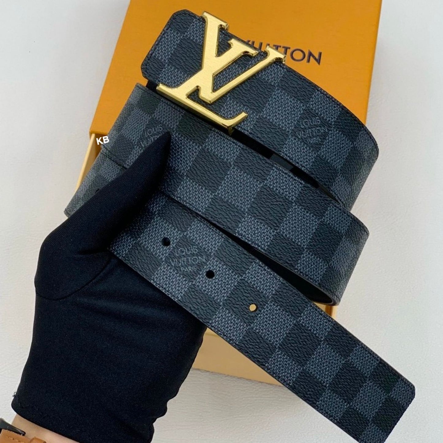 Louis Vuitton BLACK GRID BELT