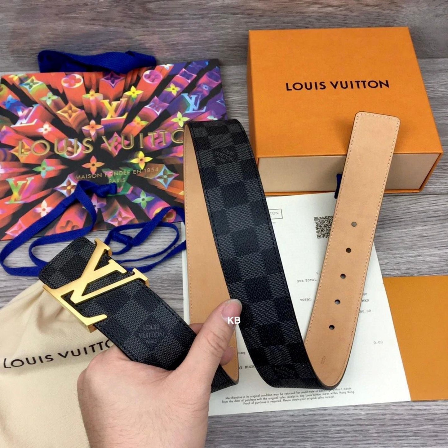 Louis Vuitton BLACK GRID BELT