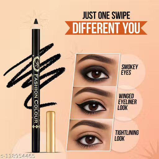 Fashion Colour Super Gliding Kajal | Kajal Black Waterproof Smudge Proof