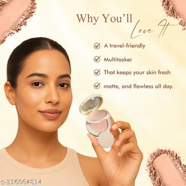 Jersy Girl By Fashion Colour 2 in 1 Powder HD Coverage and Light Weight, Instant Matte Finish