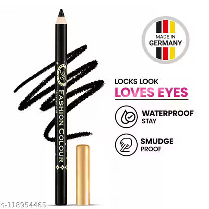 Fashion Colour Super Gliding Kajal | Kajal Black Waterproof Smudge Proof