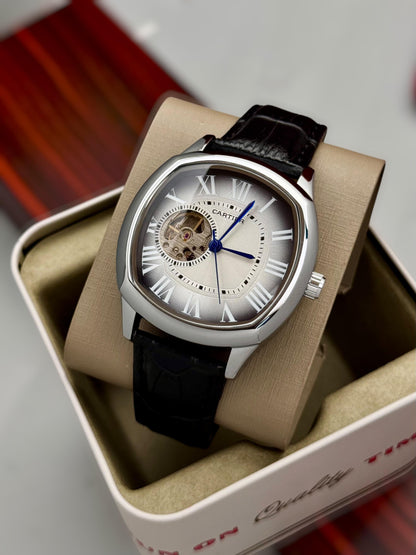 Cartier-inspired Automatic Skeleton Watch