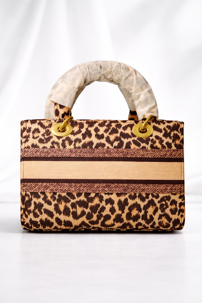 Luxury CD Leopard Print Handbag