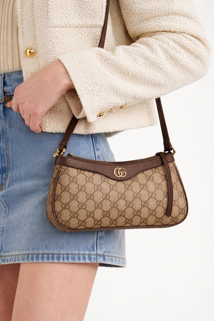 GG Monogram Mini Shoulder Bag in Canvas & Leather Trim