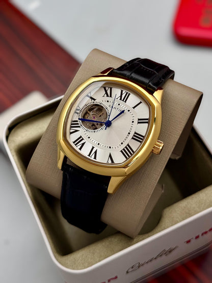 Cartier-inspired Automatic Skeleton Watch