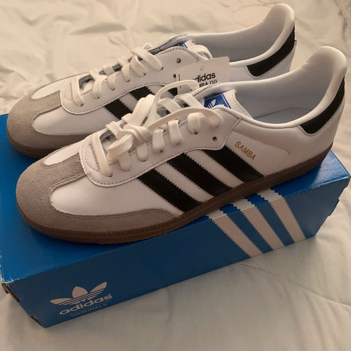 Ad samba black white shoes - AmazingBaba