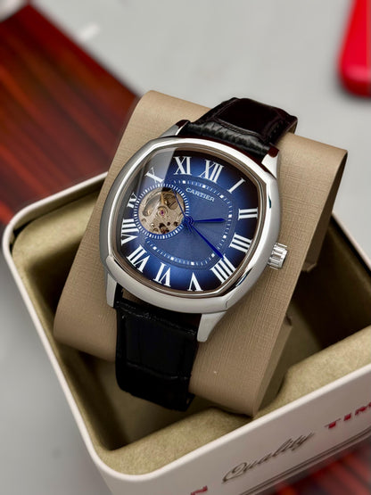 Cartier-inspired Automatic Skeleton Watch