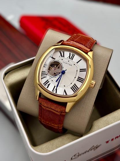 Cartier-inspired Automatic Skeleton Watch