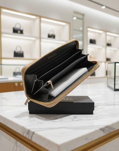 Luxury chanel zipper women's wallet