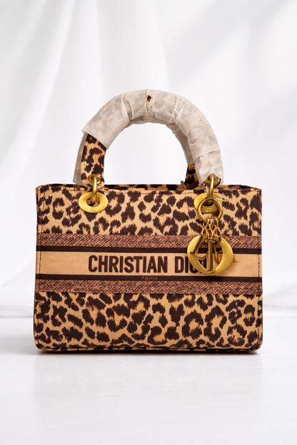 Luxury CD Leopard Print Handbag
