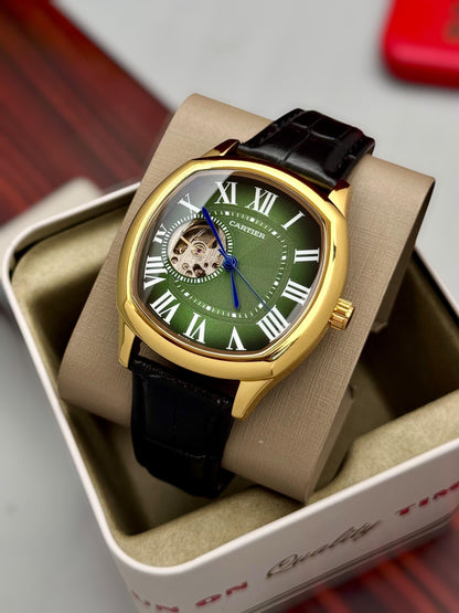 Cartier-inspired Automatic Skeleton Watch