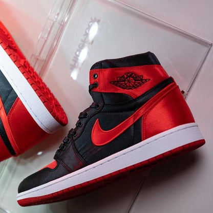 Air 1 high satin Bred shoes - AmazingBaba