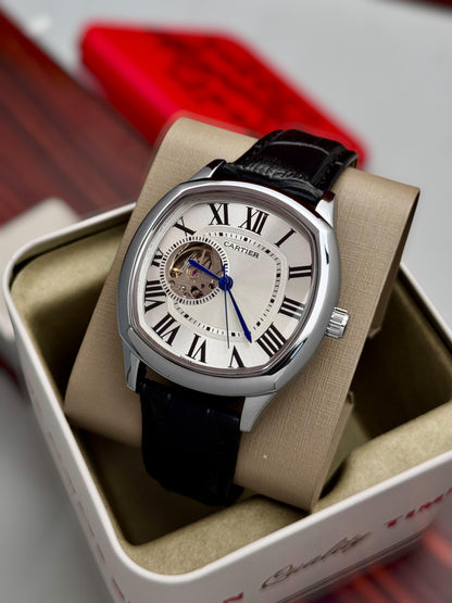 Cartier-inspired Automatic Skeleton Watch