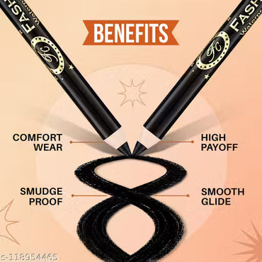 Fashion Colour Super Gliding Kajal | Kajal Black Waterproof Smudge Proof